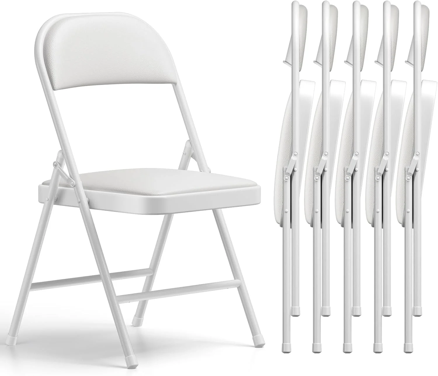 Nook CHANGES Folding Chair 4 Pack, Comfy PU Leather Padded Folding Chairs for Outside and Indoor - Image 11
