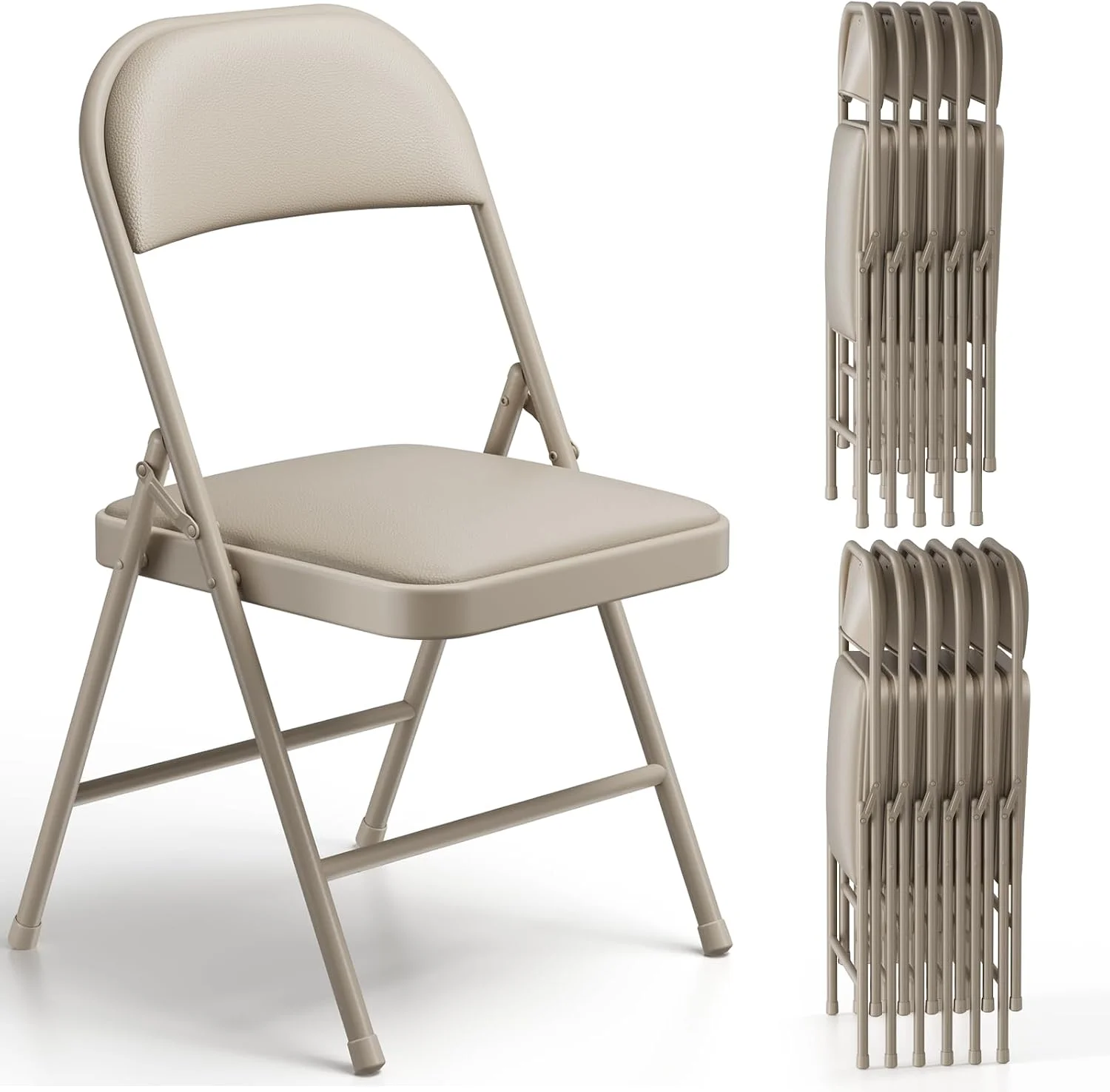 Nook CHANGES Folding Chair 4 Pack, Comfy PU Leather Padded Folding Chairs for Outside and Indoor - Image 13