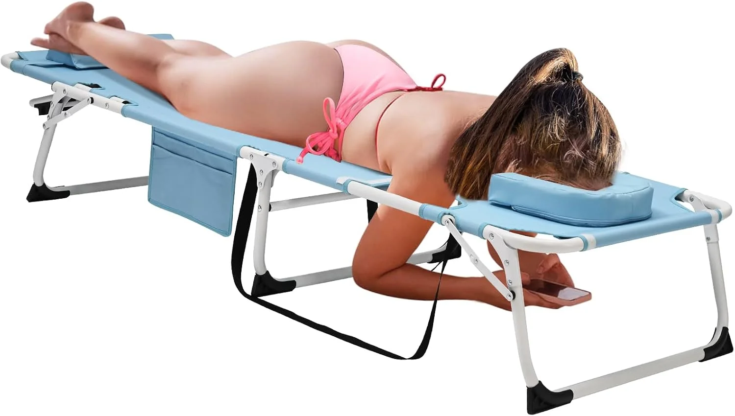 Heavy Duty Chaise Lounge Chair, Adjustable 5-Position Folding Chaise Lounge Chairs for Outside - Image 5