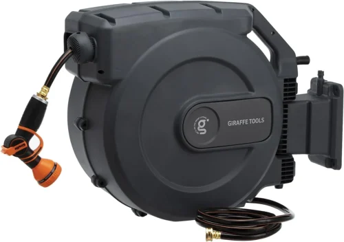 Alternative view of Nook Tools Retractable Garden Hose Reel 1/2 Inch x 130 ft, Super Heavy Duty, Wall Mounted and 180 Deg Swivel Bracket