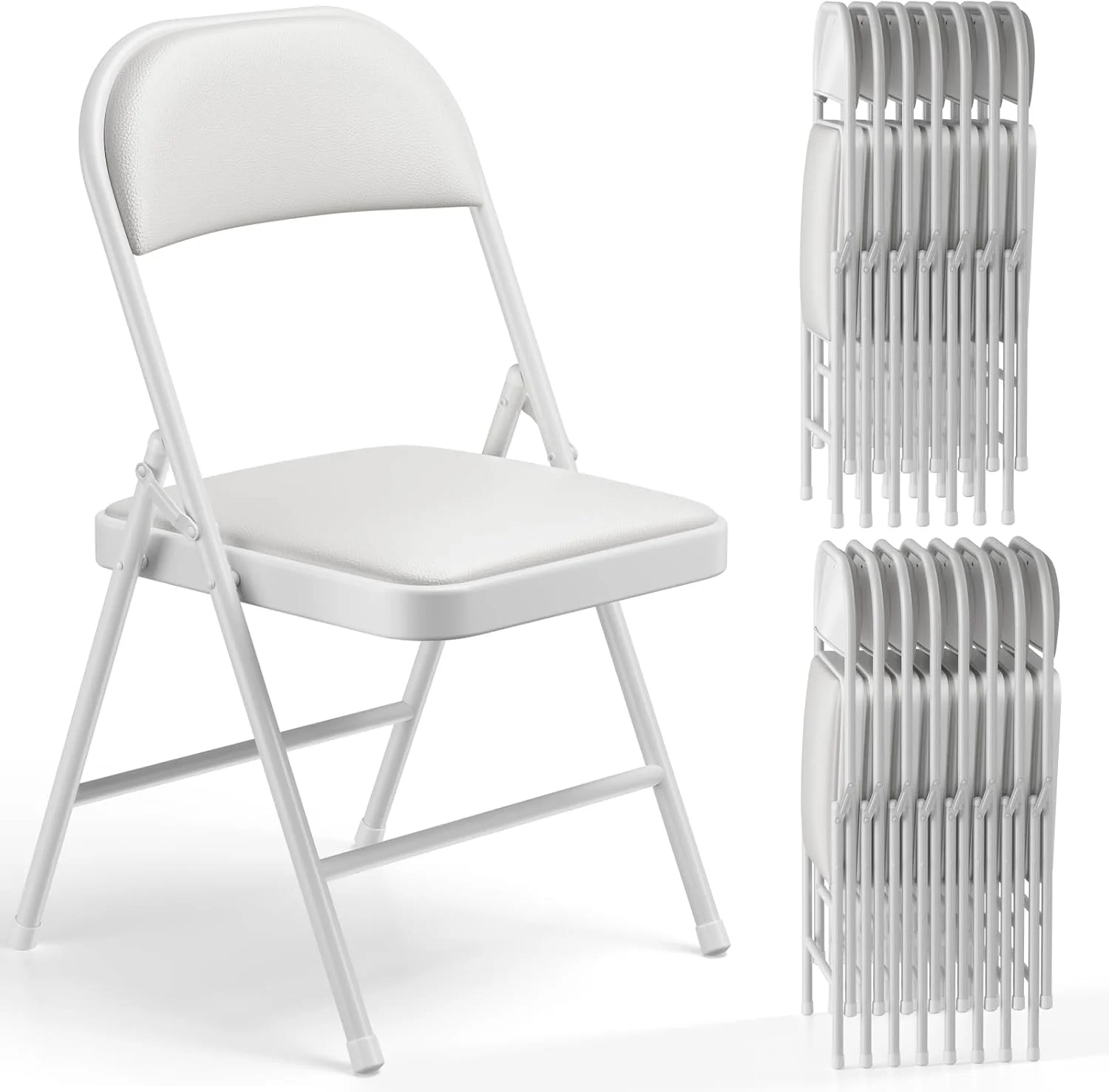 Nook CHANGES Folding Chair 4 Pack, Comfy PU Leather Padded Folding Chairs for Outside and Indoor - Image 14