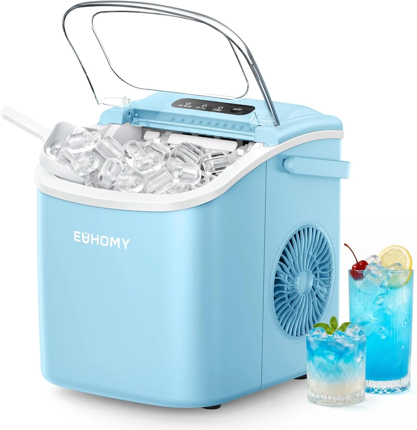 Nook Countertop Ice Maker Machine with Handle, 26lbs in 24Hrs, 9 Ice Cubes Ready in 6 Mins, Auto-Cleaning Portable Ice - Image 3
