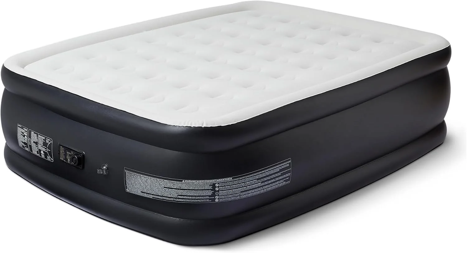 Nook Basics Inflatable Air Mattress with Built-in Electric Pump, Queen Size, 22-Inch Height, for Camping or Travel