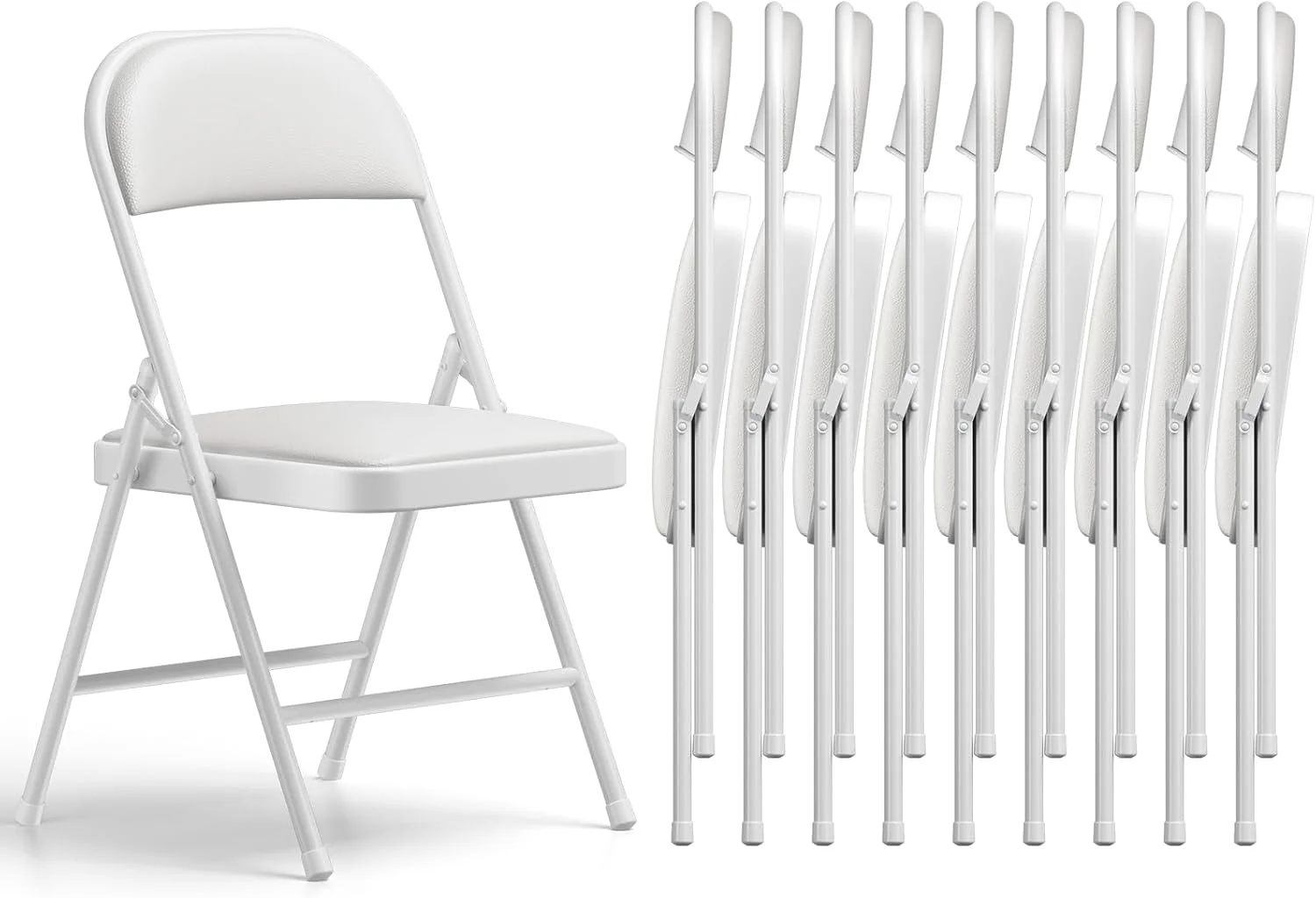 Nook CHANGES Folding Chair 4 Pack, Comfy PU Leather Padded Folding Chairs for Outside and Indoor - Image 10