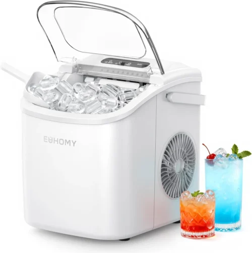Alternative view of Nook Countertop Ice Maker Machine with Handle, 26lbs in 24Hrs, 9 Ice Cubes Ready in 6 Mins, Auto-Cleaning Portable Ice