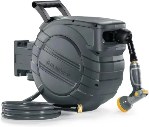 Alternative view of Nook Retractable Garden Hose Reel 5/8 in x 65 ft, 2025 Upgraded Dual Ratchet Lock UV & Freeze Protection Brass Seal