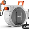 Retractable Garden Hose Reel, 5/8 Inch x 100 ft Wall Mounted Hose Reel, Heavy Duty Garden Hose Reel with 9