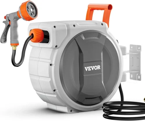 Alternative view of Retractable Garden Hose Reel, 5/8 Inch x 100 ft Wall Mounted Hose Reel, Heavy Duty Garden Hose Reel with 9