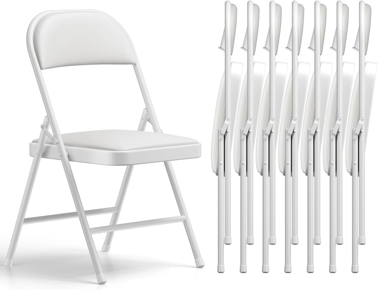 Nook CHANGES Folding Chair 4 Pack, Comfy PU Leather Padded Folding Chairs for Outside and Indoor - Image 5