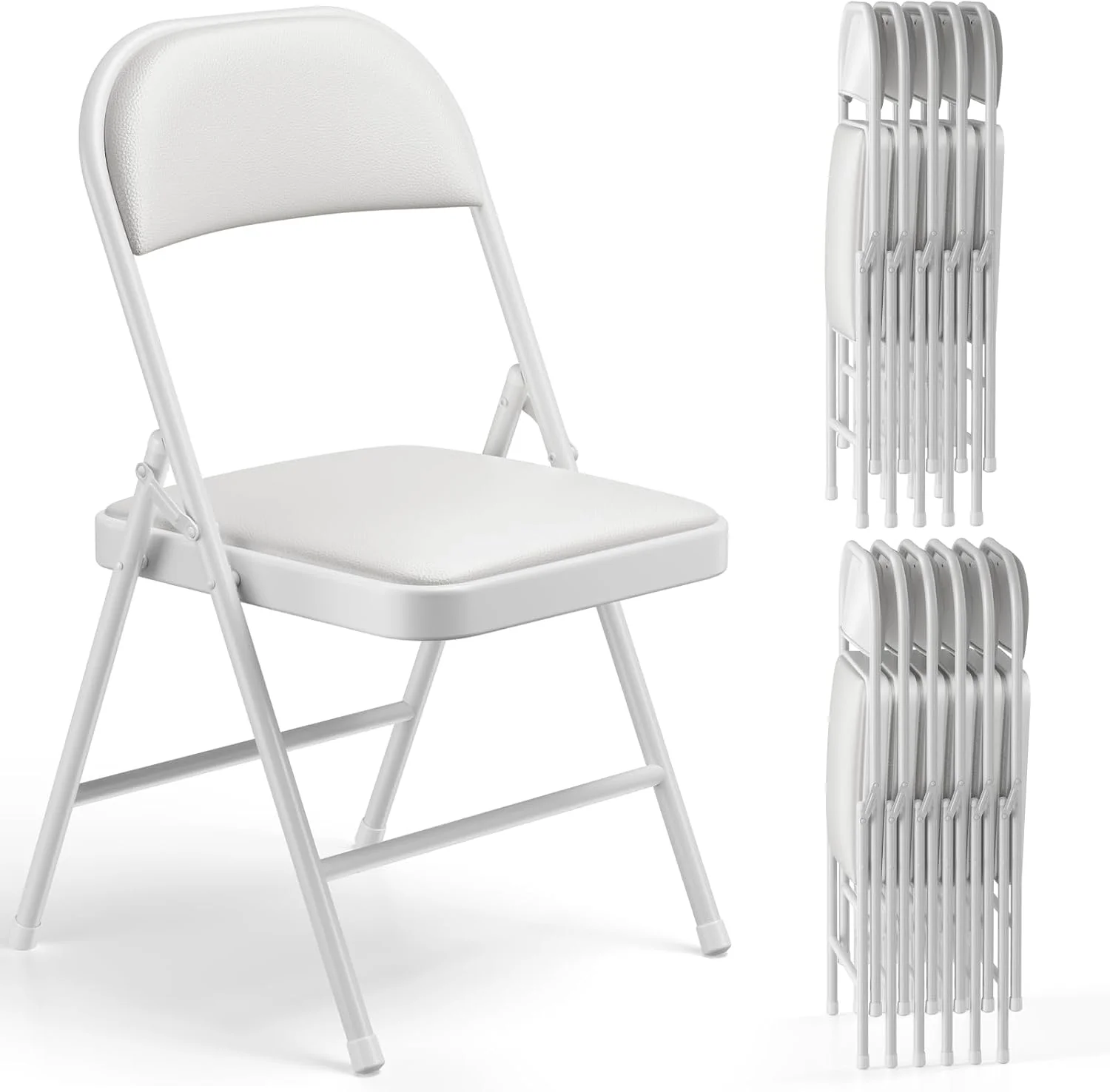 Nook CHANGES Folding Chair 4 Pack, Comfy PU Leather Padded Folding Chairs for Outside and Indoor - Image 19