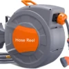 Nook Retractable Garden Hose Reel, 1/2 in x 72 ft, Wall Mounted, 9-Function Sprayer, 180?? Swivel