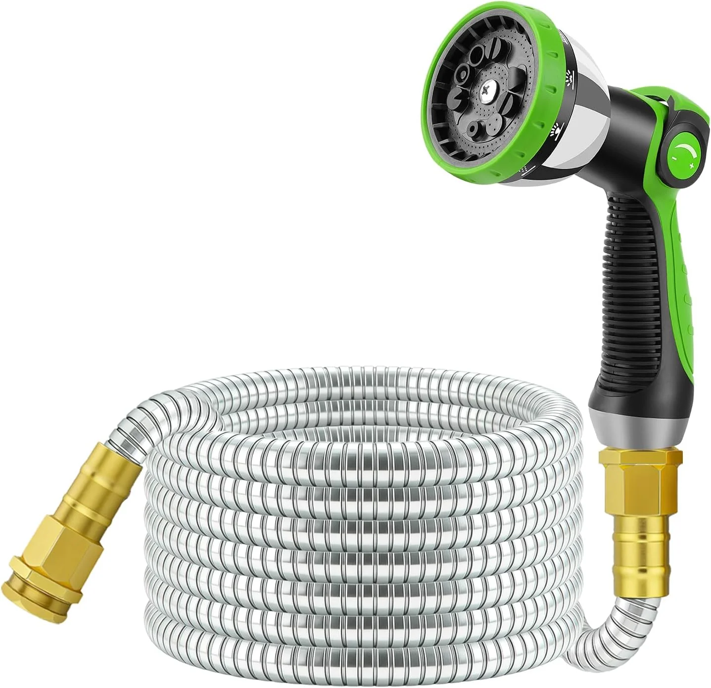 Nook Non-Expandable Garden Hose 100 FT, Lightweight Hose with 10 Function Spray Nozzle, 360?? Swivel Connectors - Image 4