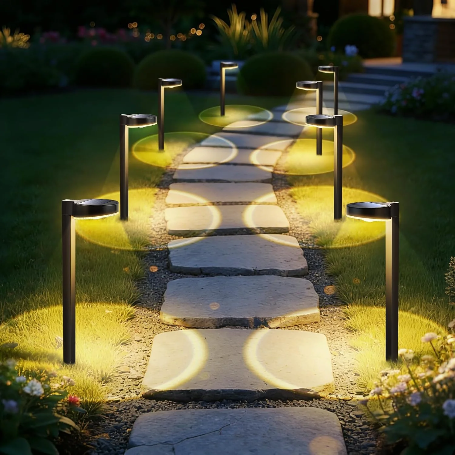 Nook 12 Pack Solar Pathway Lights Outdoor, 3 Color Temperatures Selectable CCT, Focused Ground Spot Lens, Brighter Up - For Home Projects - Image 3