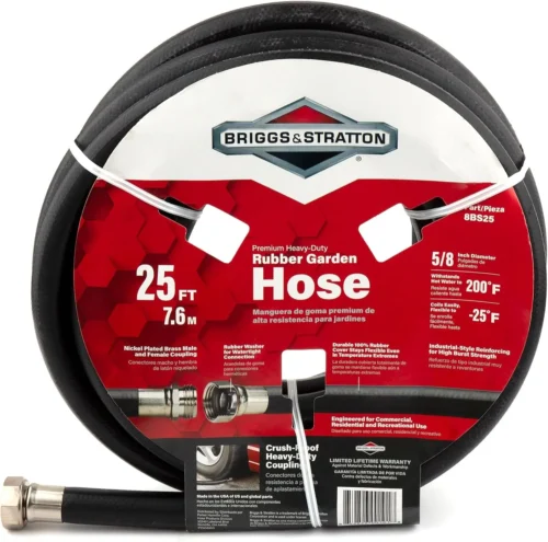 Nook and Stratton 8BS50 50-Foot Premium Heavy-Duty Rubber Garden Hose