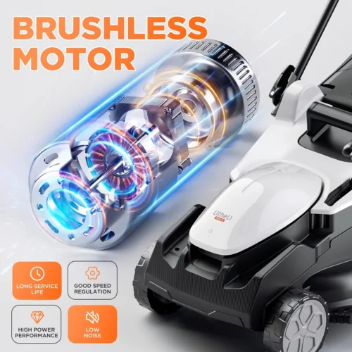Alternative view of Nook 40V (2 x 20V) 16 Electric Lawn Mower Cordless, Brushless Lawnmower with 6-Height Adjust, Portable & Lightweight - For Lawn Care