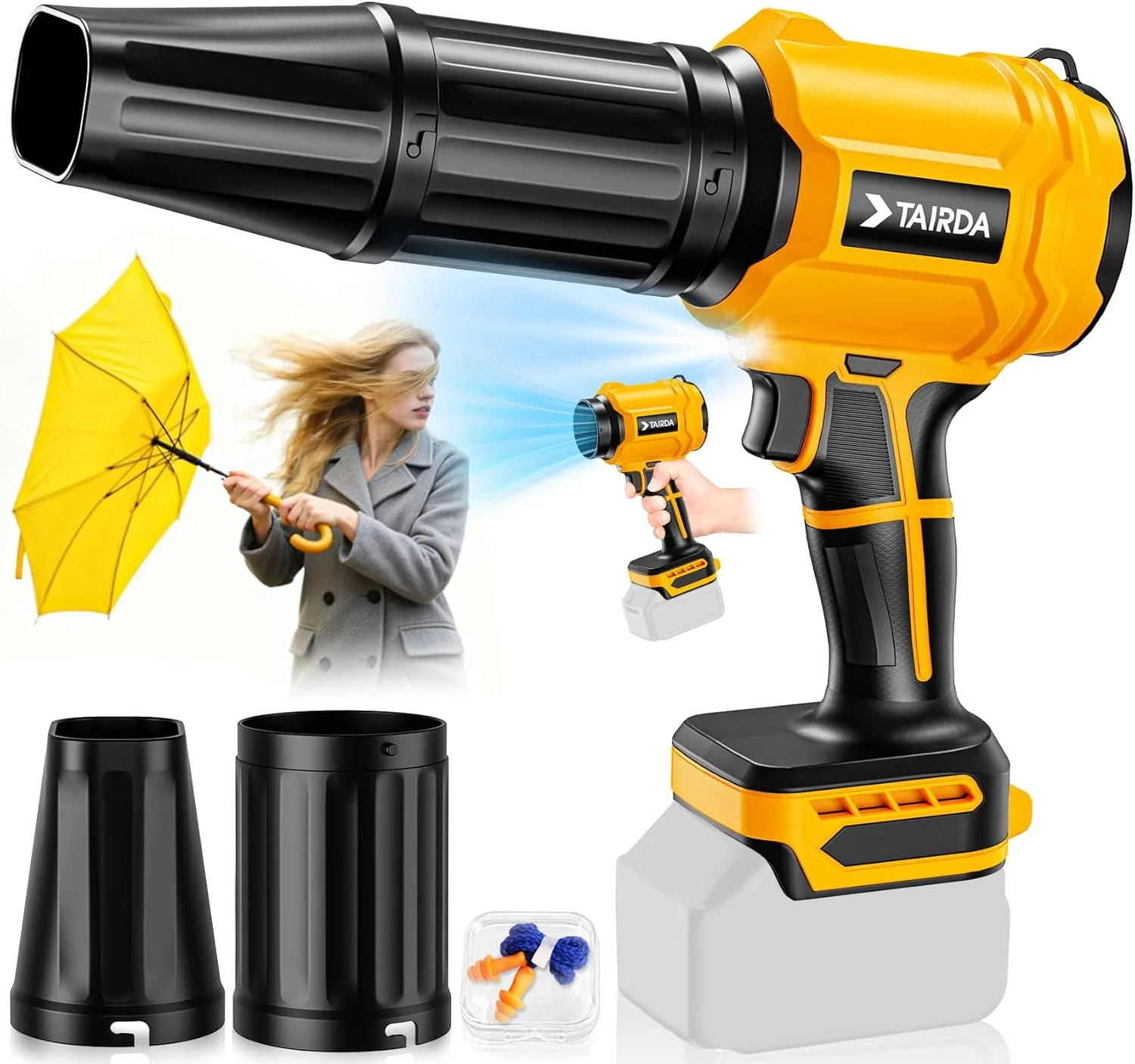 Nook Cordless Leaf Blower Compatible for Dewalt 20V Battery(NO Battery), Mini Turbo Jet Blower with 2 Nozzles - For Yard Cleanup - Image 5