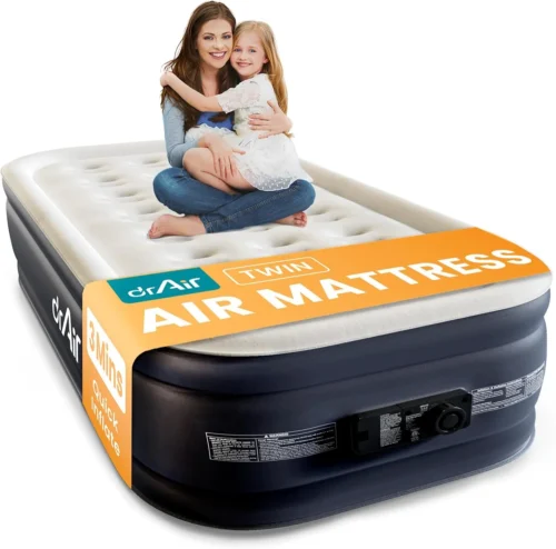 Nook air Queen Air Mattress with Built-in Pump, 18 Raised Blow Up Mattress, 800 lbs Max Honeycomb Air Bed