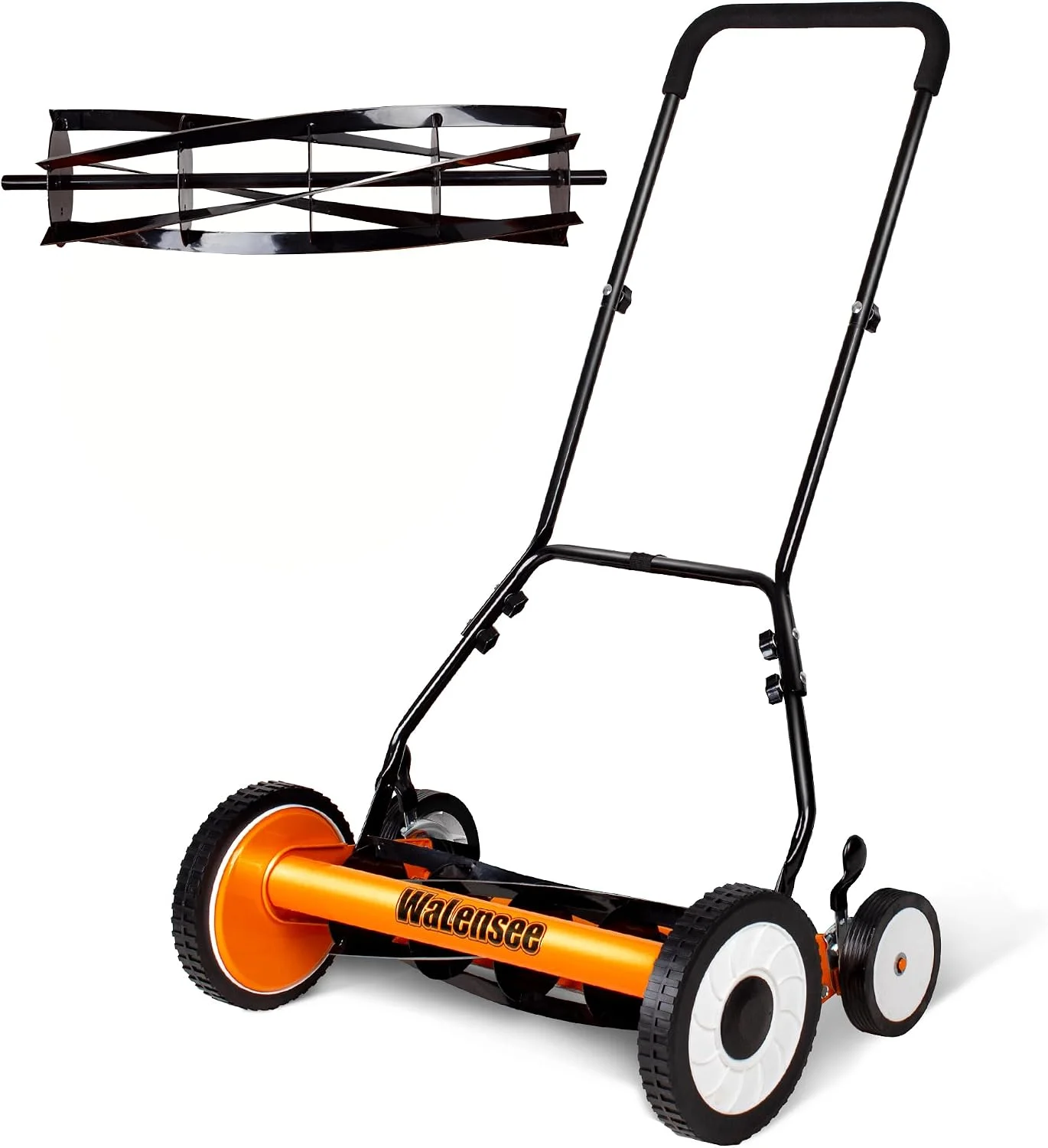 Nook 18-Inch Manual Lawn Mower, 5-Blade Push Reel, 9 Heights - For Lawn Care