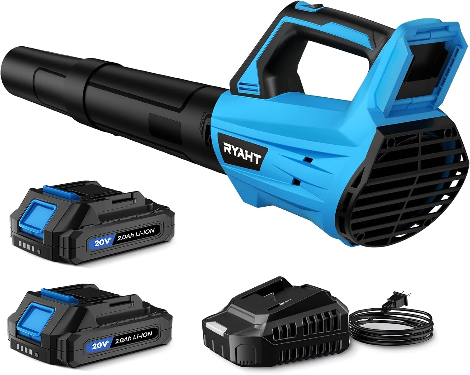 Nook Blower Cordless, Leaf Blower with Battery and Charger - 2 Speed Modes, 2 Batteries, 20V Powerful Lightweight - For Yard Cleanup - Image 2