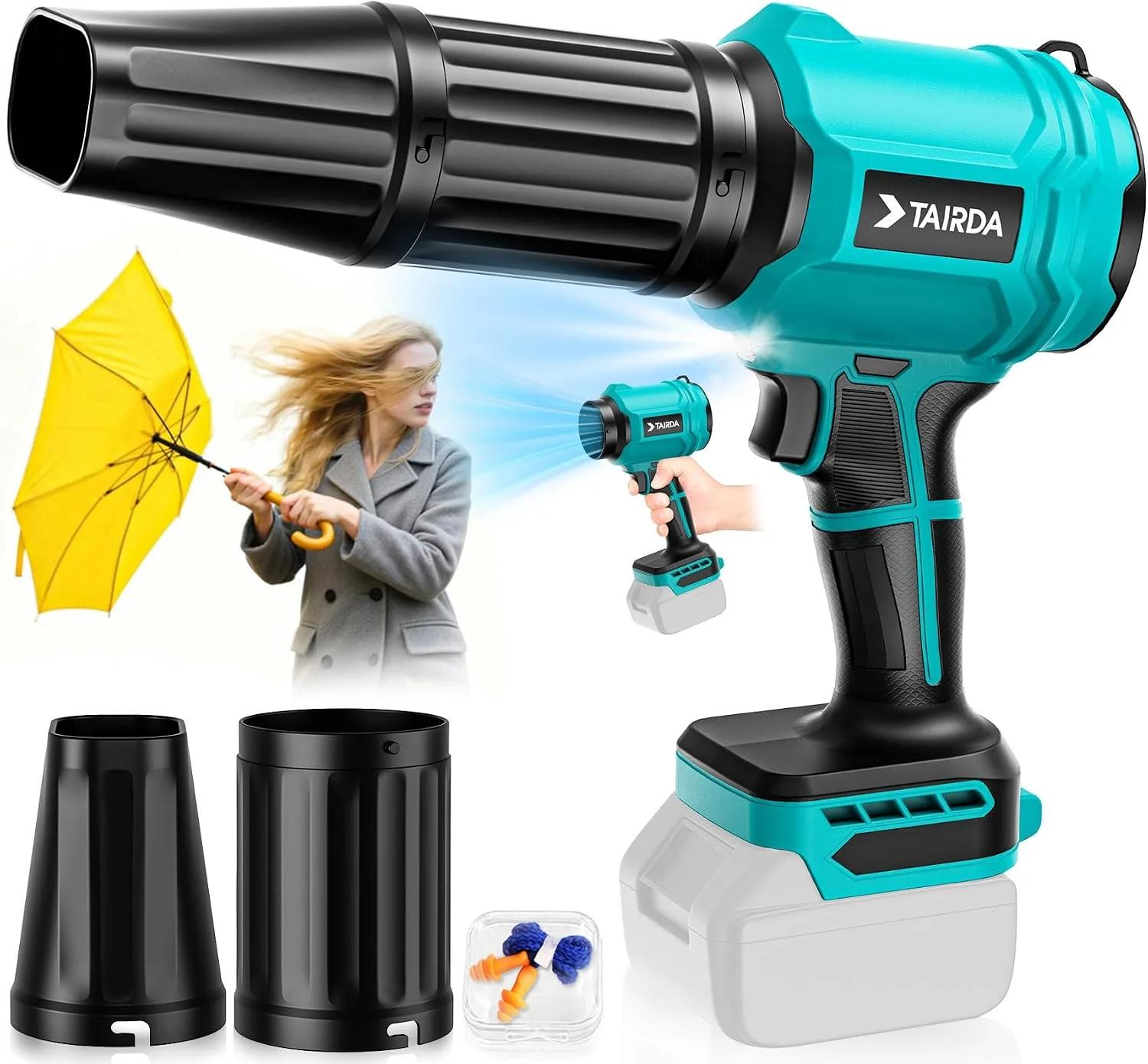 Nook Cordless Leaf Blower Compatible for Dewalt 20V Battery(NO Battery), Mini Turbo Jet Blower with 2 Nozzles - For Yard Cleanup - Image 2