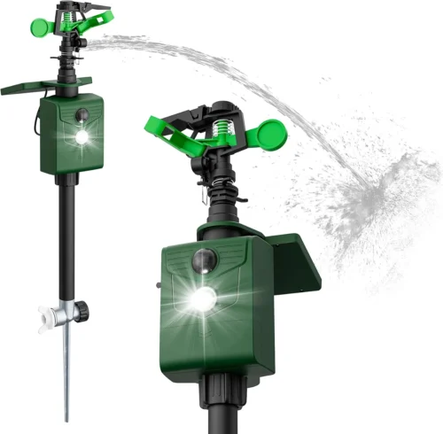 Nook Solar Motion Sensor Deer Repellent Sprinkler Animal Deterrent Repeller with Motion Activated Sprinklers 1 Pack