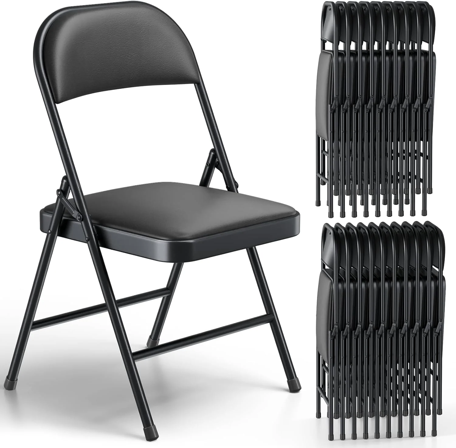 Nook CHANGES Folding Chair 4 Pack, Comfy PU Leather Padded Folding Chairs for Outside and Indoor - Image 8