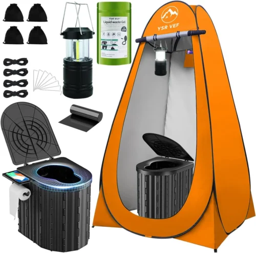 Alternative view of Nook Toilet with Pop-Up Privacy Tent and Liquid Waste Gel, Portable Toilet for Camping with Large Tent