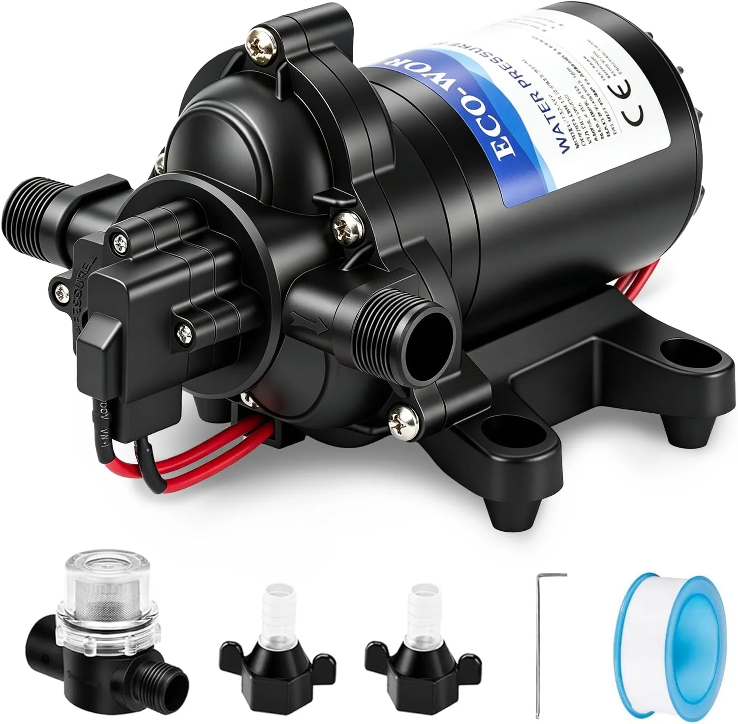 Nook 33-Series Industrial Water Pressure Pump 110V AC 4.0GPM 50PSI RV Fresh Water Diaphragm Pump include Garden - Image 3