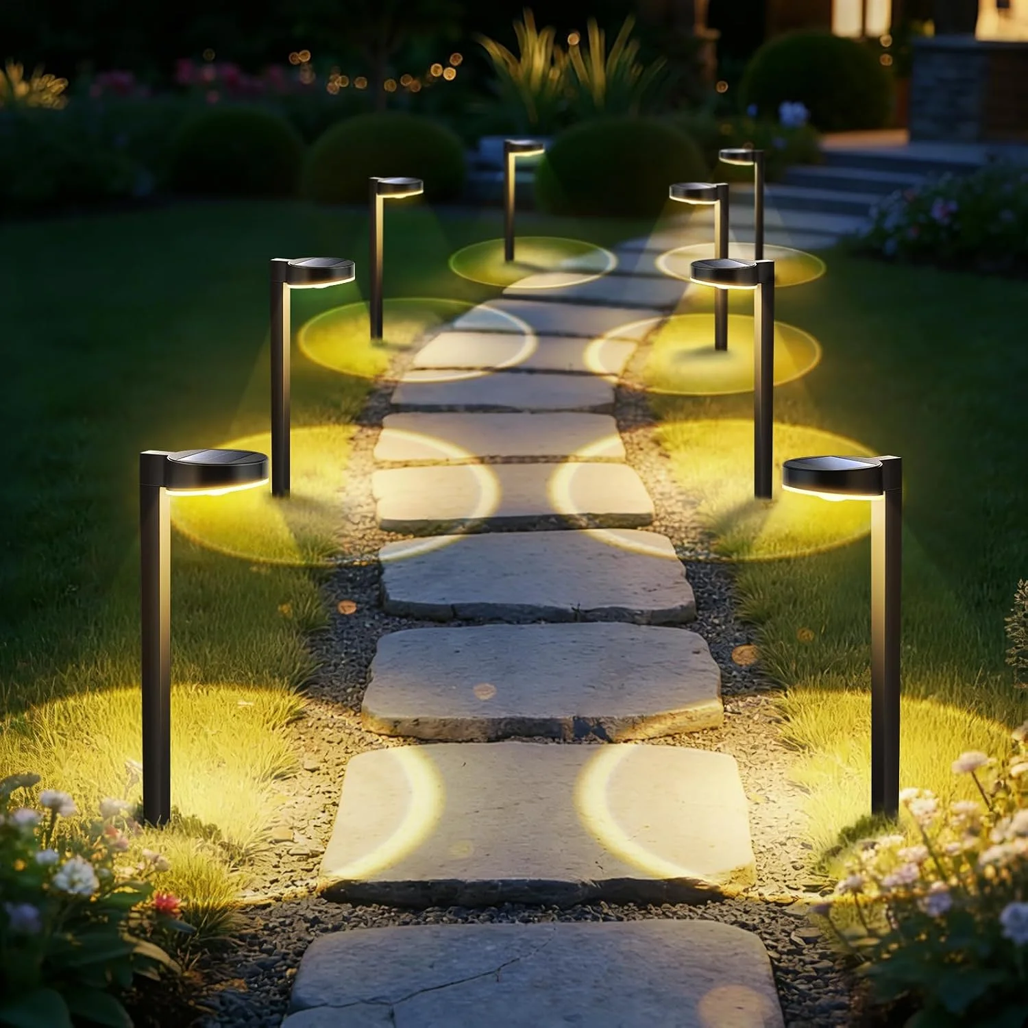 Nook 12 Pack Solar Pathway Lights Outdoor, 3 Color Temperatures Selectable CCT, Focused Ground Spot Lens, Brighter Up - For Home Projects - Image 2