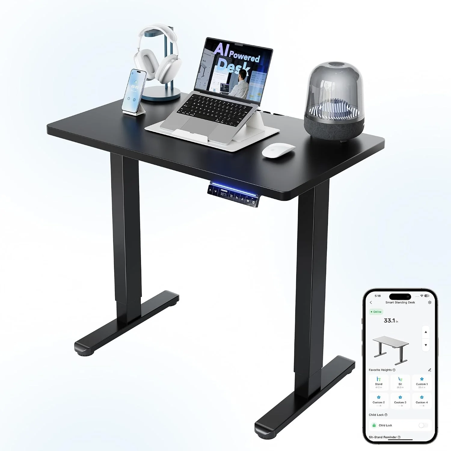 Nook 32 Small Electric Standing Desk Adjustable Height, 4 Memory Height Settings - Image 15