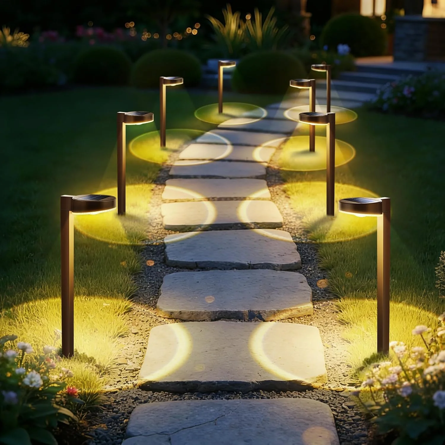 Nook 12 Pack Solar Pathway Lights Outdoor, 3 Color Temperatures Selectable CCT, Focused Ground Spot Lens, Brighter Up - For Home Projects