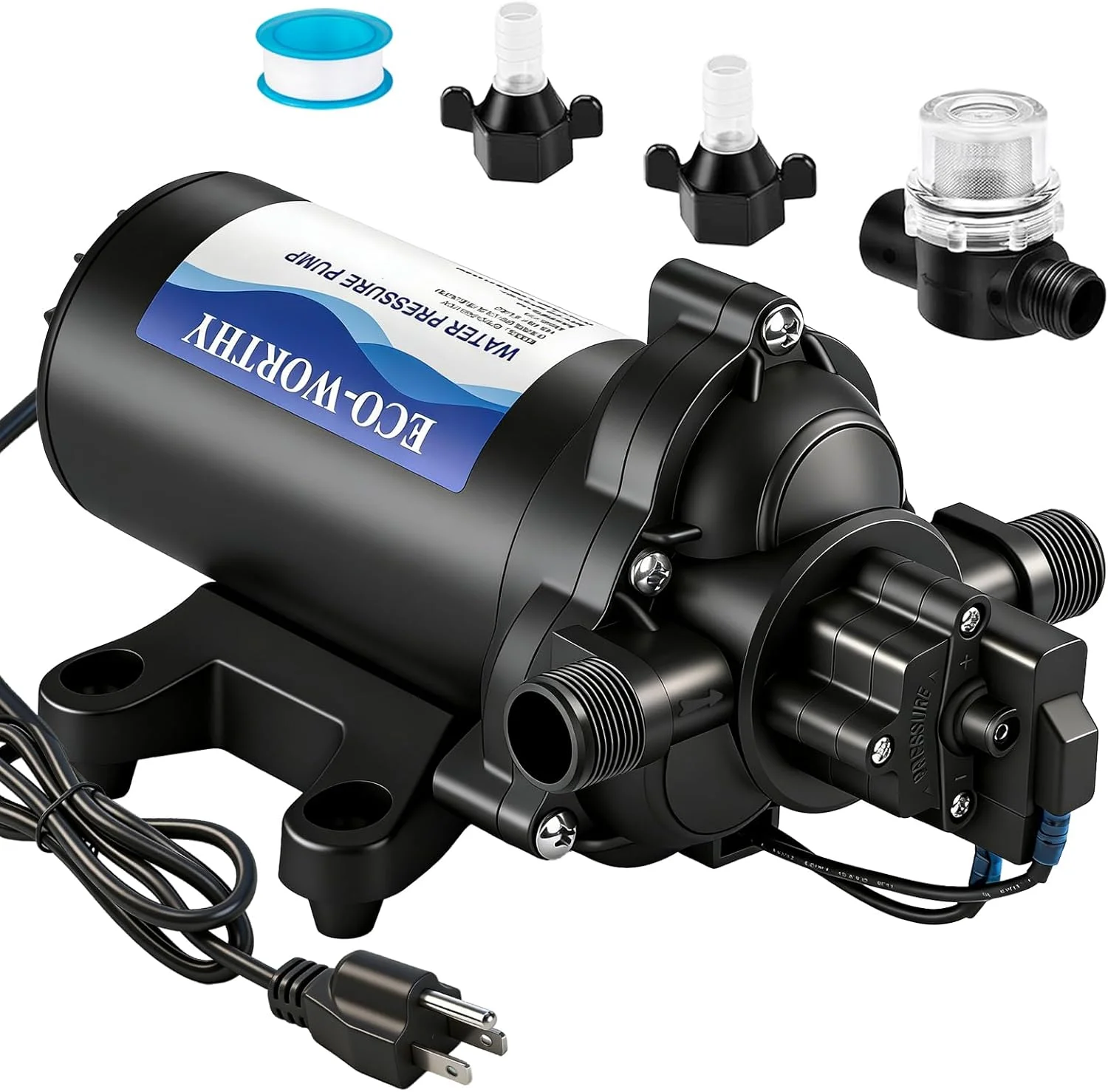 Nook 33-Series Industrial Water Pressure Pump 110V AC 4.0GPM 50PSI RV Fresh Water Diaphragm Pump include Garden - Image 6