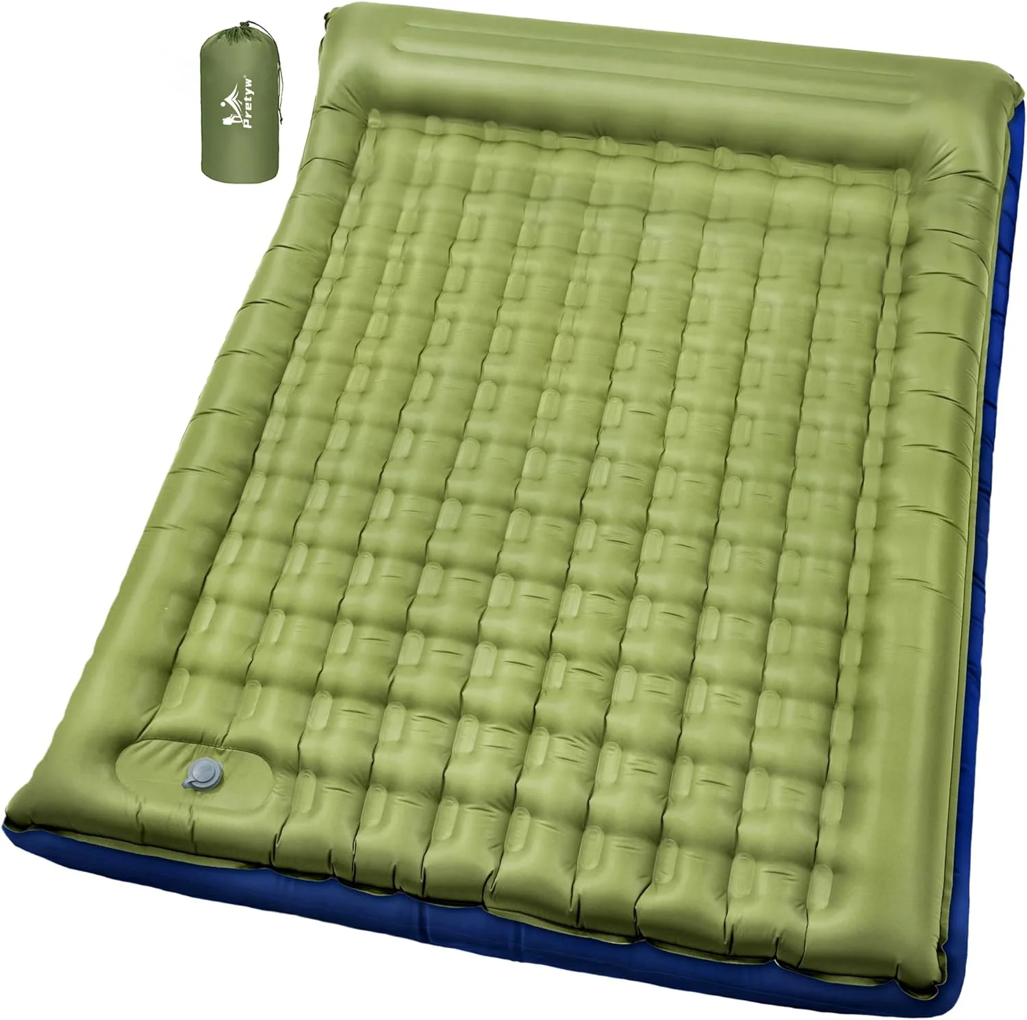 Nook Double Sleeping Pad for Camping, 5.5 Ultra-Thick Camping Mattress with Pillow, Built-in Foot Pump
