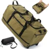 Nook Collapsible Duffle Bag with Wheels 130-170L Extra Large Expandable Travel Duffel Bag for Men Women Heavy Duty