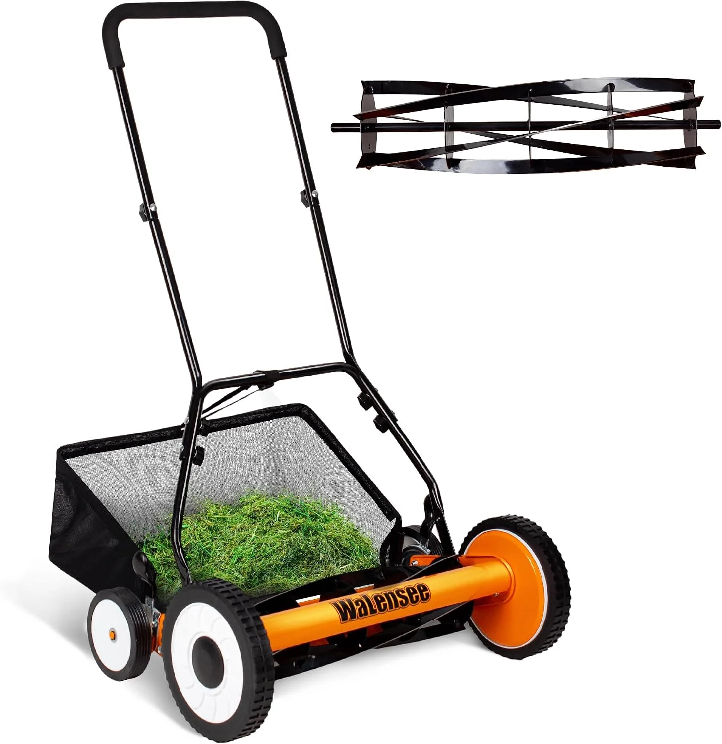 Nook 18-Inch Manual Lawn Mower, 5-Blade Push Reel, 9 Heights - For Lawn Care - Image 2
