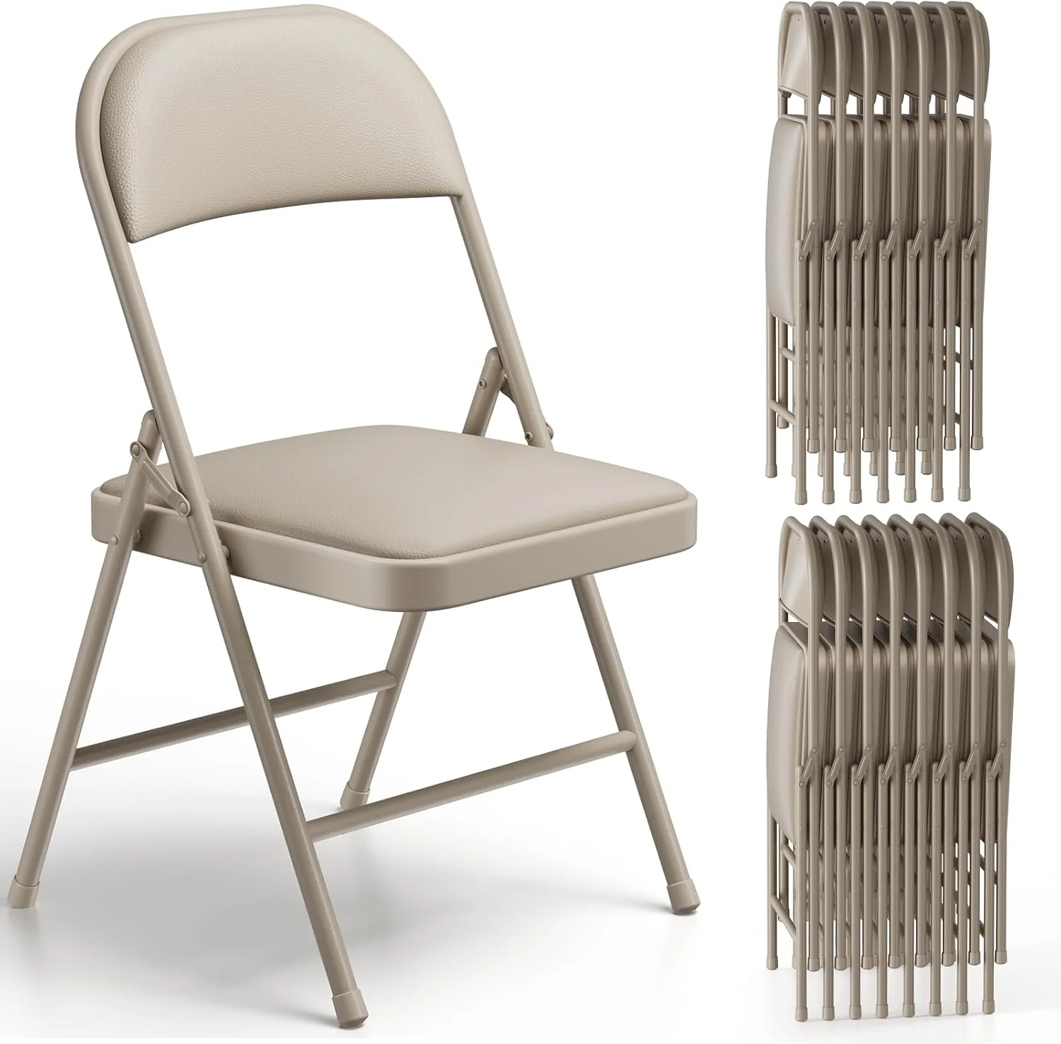 Nook CHANGES Folding Chair 4 Pack, Comfy PU Leather Padded Folding Chairs for Outside and Indoor - Image 7