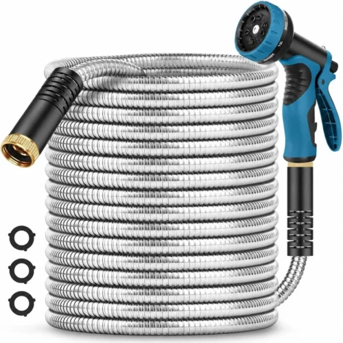 Nook Hose 50FT, Non-Expanding Water Hose Ultra Lightweight With Nozzle - For Garden Watering