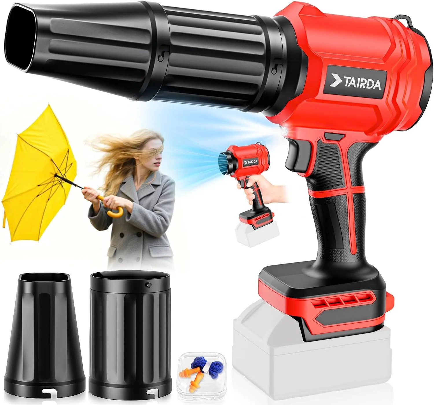 Nook Cordless Leaf Blower Compatible for Dewalt 20V Battery(NO Battery), Mini Turbo Jet Blower with 2 Nozzles - For Yard Cleanup