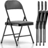 Nook 4 Pack Folding Chairs, Fabric Dining Chair Set with Padded Cushion and Back