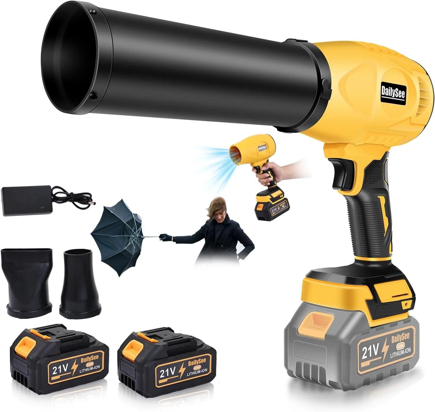 Nook Blower Cordless, Powerful Handheld Electric Blower with 2??21V Batteries, Lightweight Leaf Blower for Lawn Care - For Yard Cleanup - Image 2