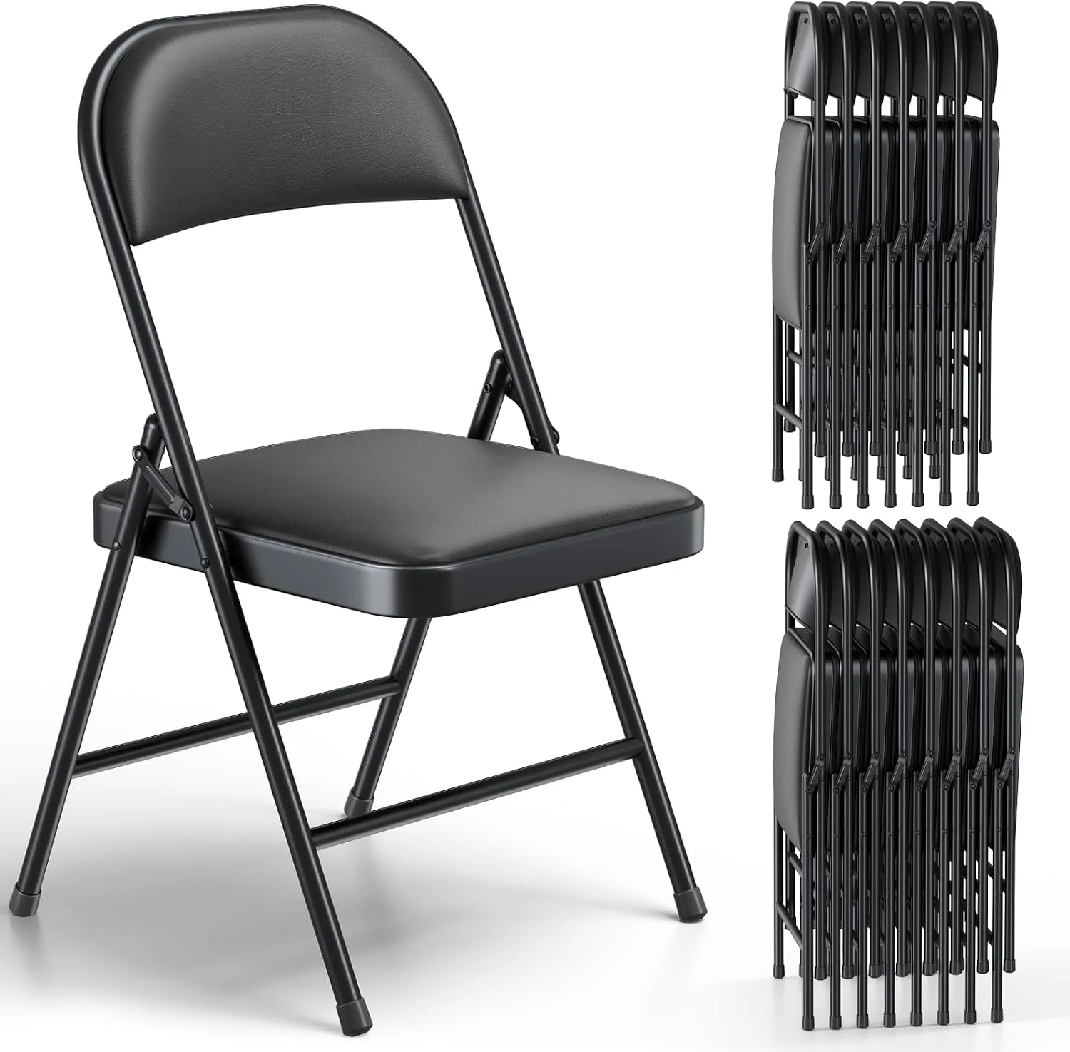 Nook CHANGES Folding Chair 4 Pack, Comfy PU Leather Padded Folding Chairs for Outside and Indoor - Image 18