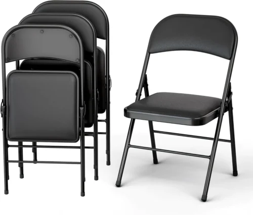Nook Modern Space 10 Pack Foldable Plastic Chair, Folding & Stackable, 350 lbs Capacity Steel Frame Seats for Indoor