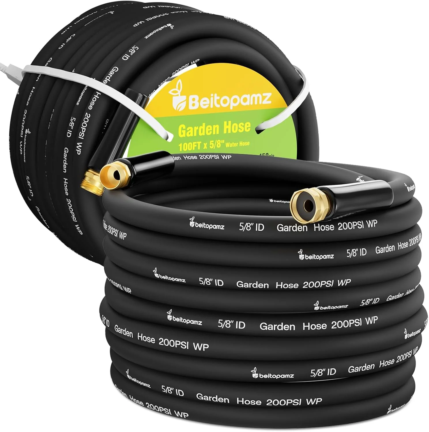 100 ft Garden Hose, 5/8 in Heavy Duty Water Hose, Male to Female 3/4'' Brass Fittings for Patio - Image 9