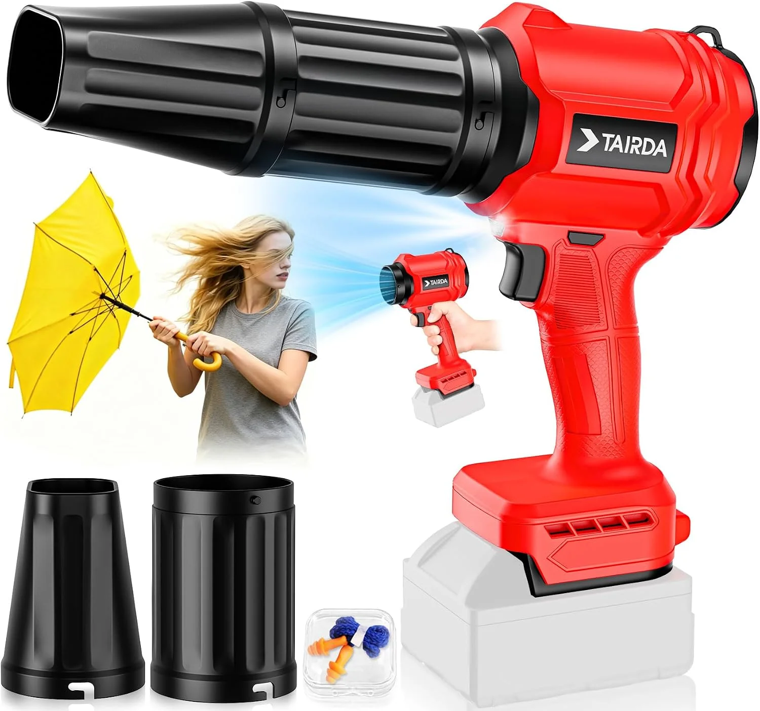 Nook Cordless Leaf Blower Compatible for Dewalt 20V Battery(NO Battery), Mini Turbo Jet Blower with 2 Nozzles - For Yard Cleanup - Image 3