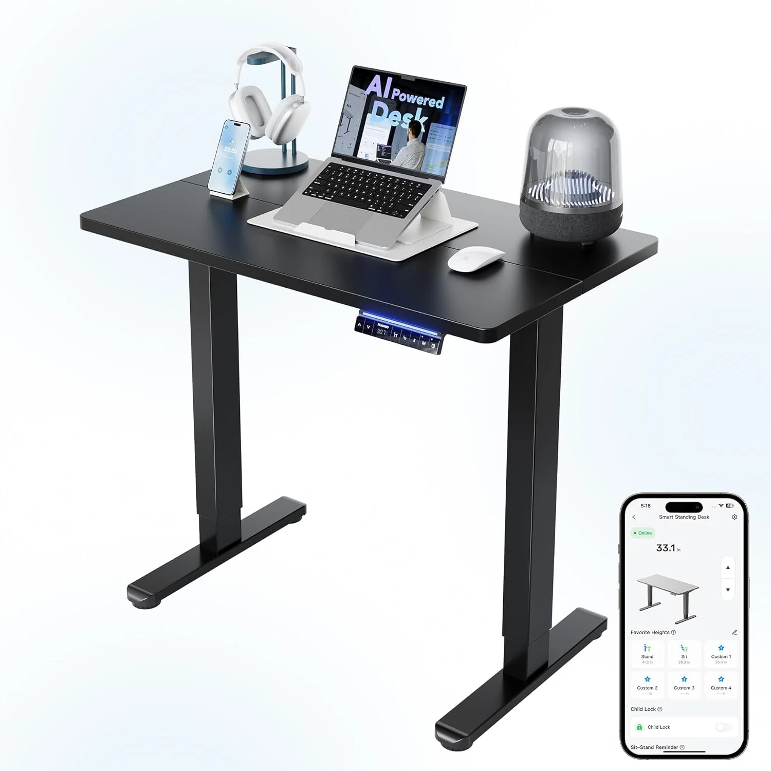 Nook 32 Small Electric Standing Desk Adjustable Height, 4 Memory Height Settings - Image 34