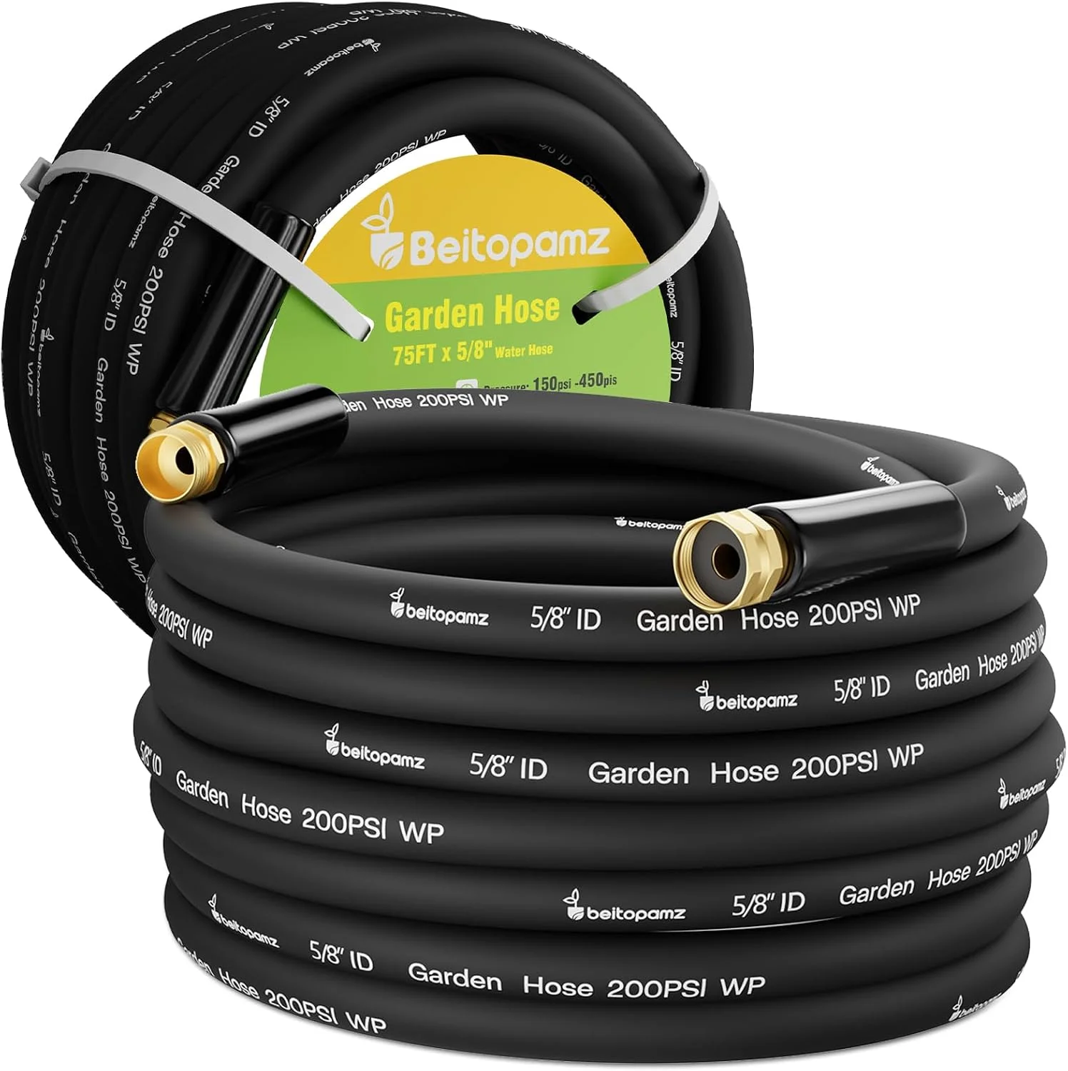 100 ft Garden Hose, 5/8 in Heavy Duty Water Hose, Male to Female 3/4'' Brass Fittings for Patio - Image 7