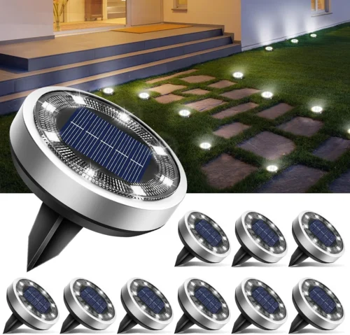 Nook 16 Pack Solar Lights Outdoor Waterproof, 8 LED Solar Ground Lights - For Home Projects