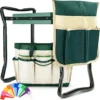 Nook Upgraded Garden Kneeler and Seat with Thicken & Widen Soft Kneeling Pad, Heavy Duty Foldable Gardener Stool with 2