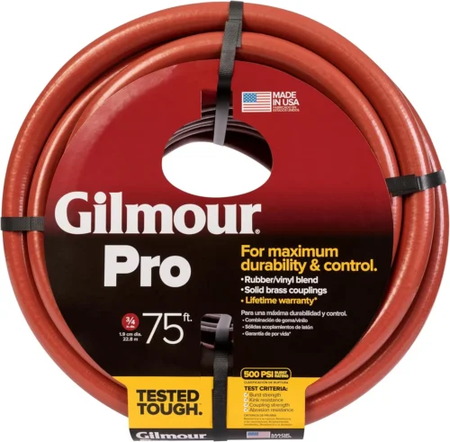 Nook Pro Commercial 3/4 x 75' Heavy Duty Water Hose, Durable and Kink Resistant 75 ft Garden Hose