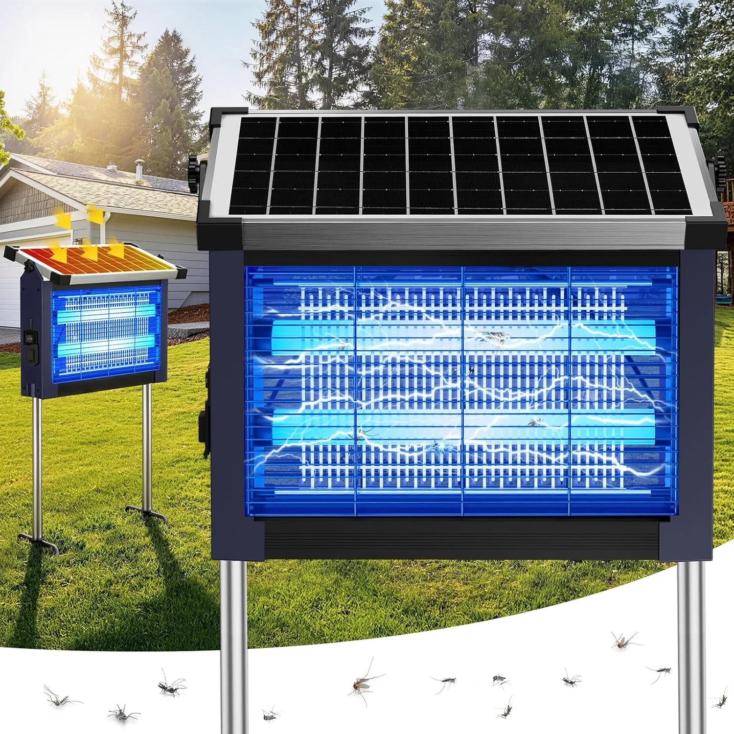 Nook Bug Zapper Outdoor, 4500V Solar Mosquito Zapper for Outdoor & Indoor, 1/2 Acre Coverage Cordless Rechargeable - Image 2